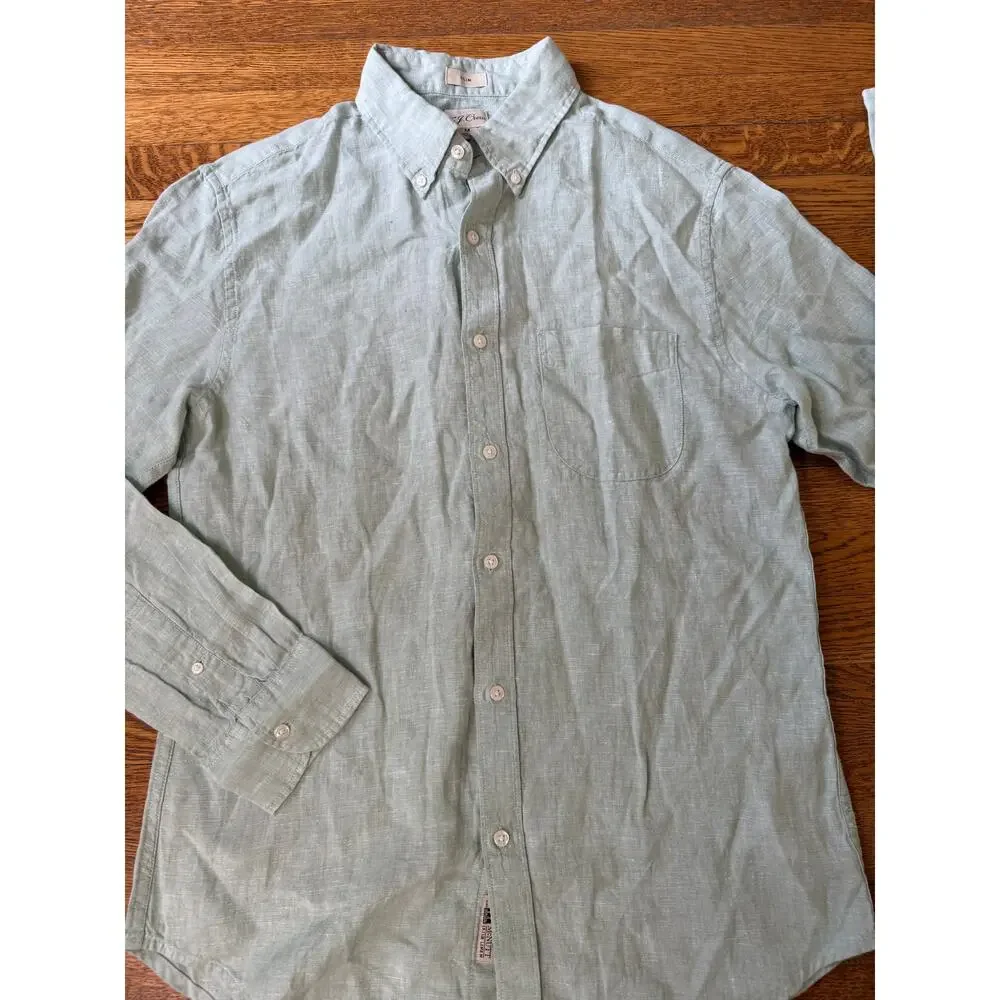 J. Crew Men's Irish Linen Button Down Shirt Size Medium